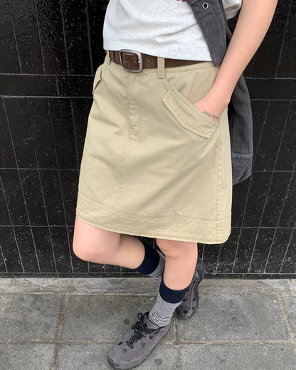 Diagonal Pocket Short Skirt BU0238