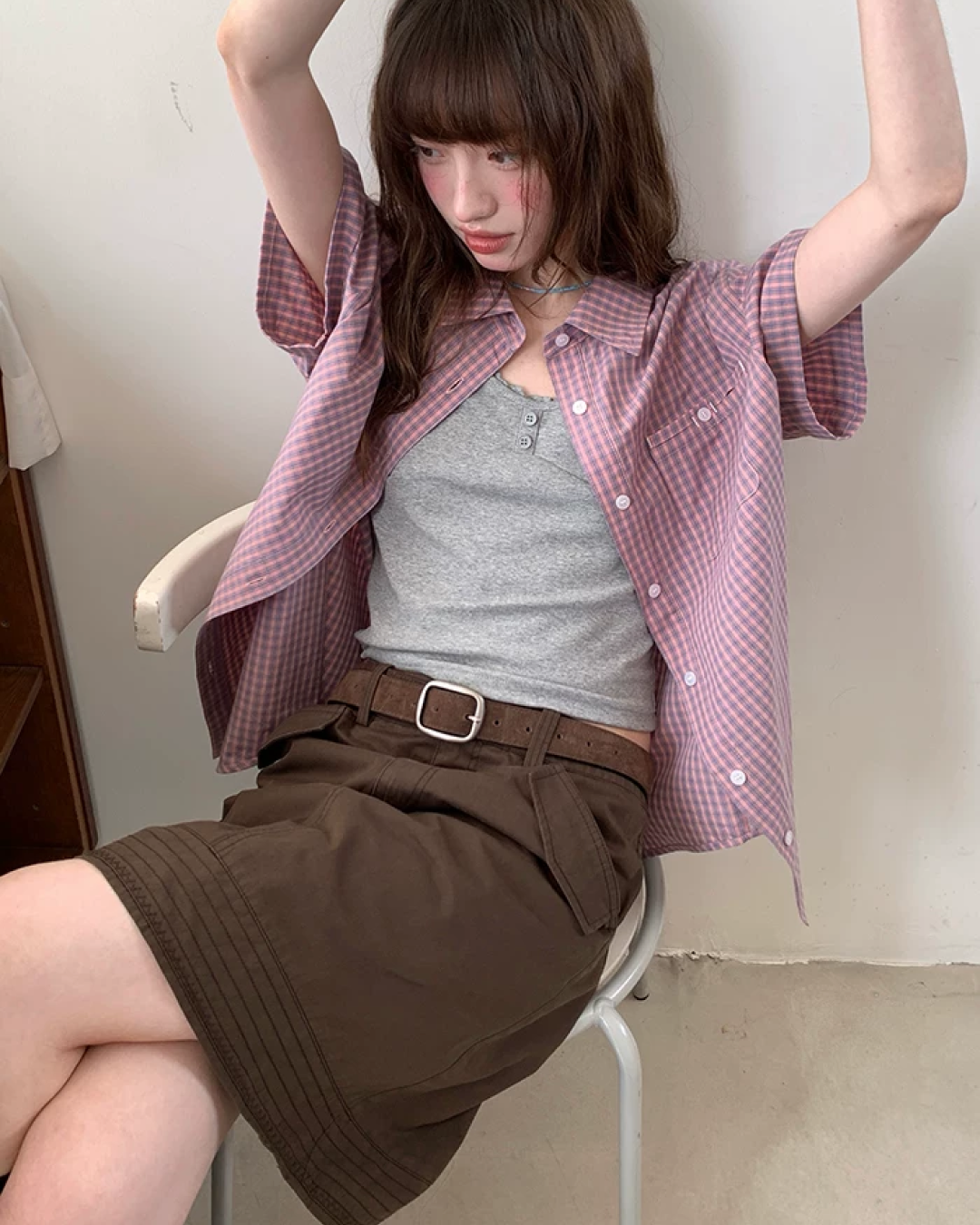 Diagonal Pocket Short Skirt BU0238