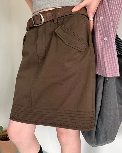 Diagonal Pocket Short Skirt BU0238