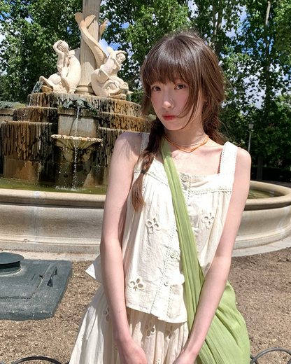 Pattern Button Top & Long Skirt BU0239