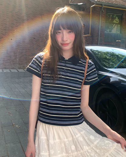 Horizontal Stripes Polo Shirt BU0241