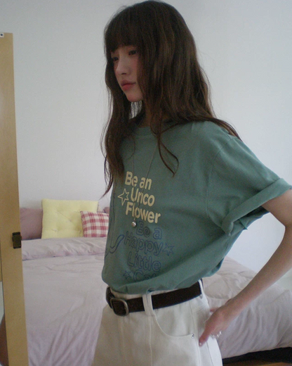 Cat Lettering T-shirt BU0242