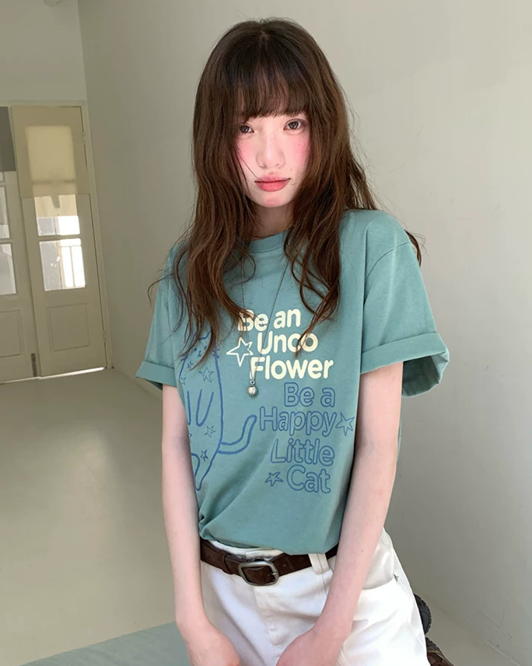 Cat Lettering T-shirt BU0242