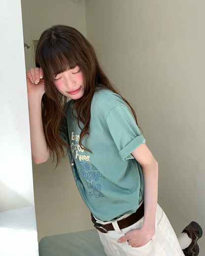 Cat Lettering T-shirt BU0242