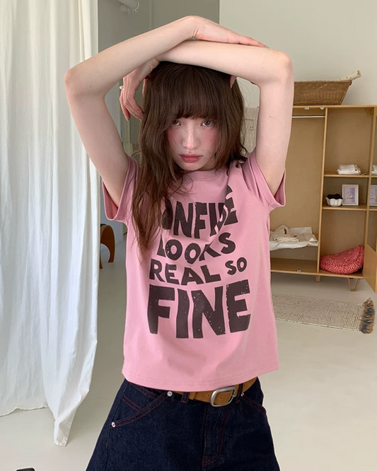 Brown Lettering T-Shirt BU0244