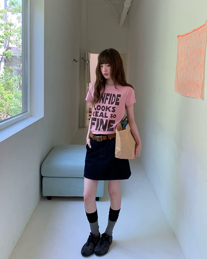 Brown Lettering T-Shirt BU0244