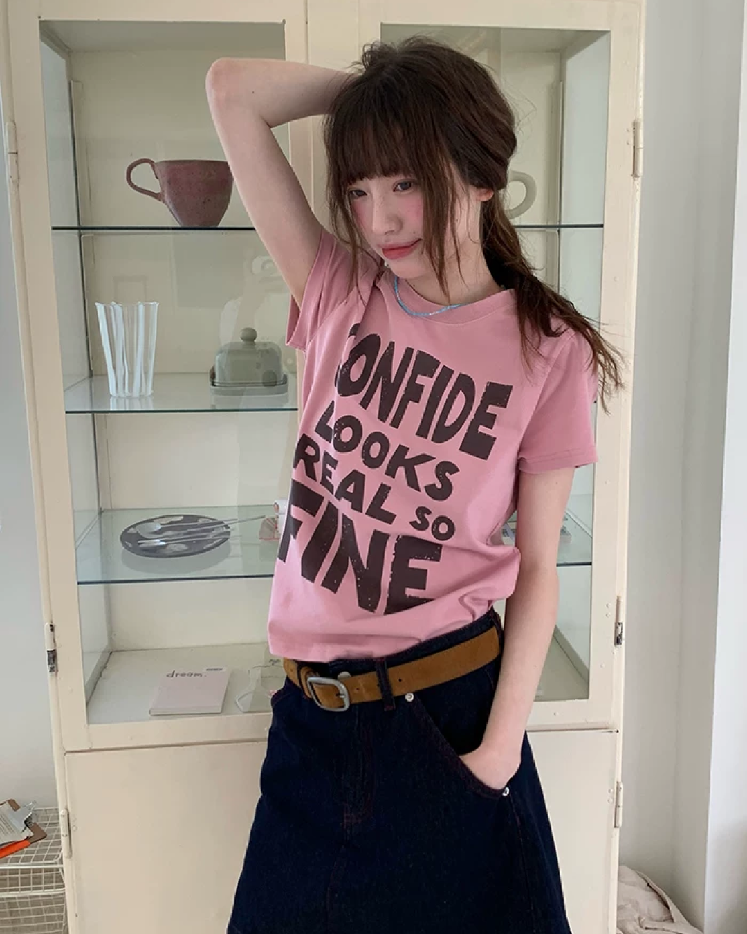 Brown Lettering T-Shirt BU0244