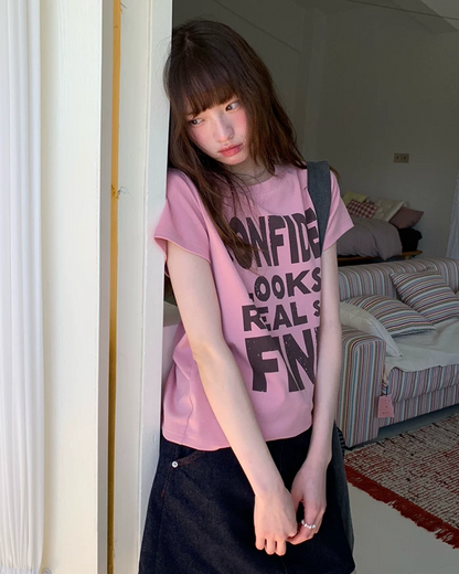 Brown Lettering T-Shirt BU0244
