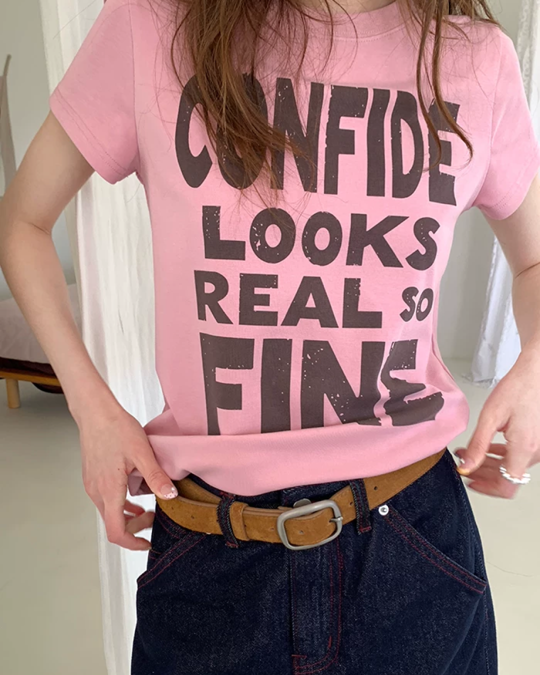 Brown Lettering T-Shirt BU0244