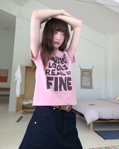 Brown Lettering T-Shirt BU0244