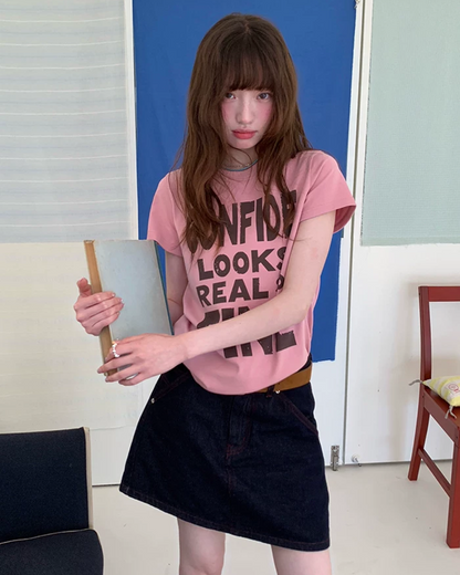 Brown Lettering T-Shirt BU0244