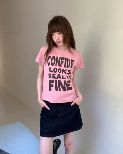 Brown Lettering T-Shirt BU0244