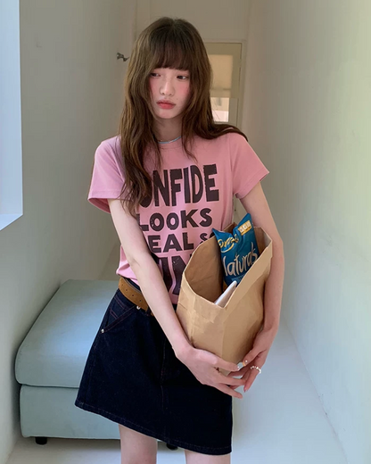 Brown Lettering T-Shirt BU0244
