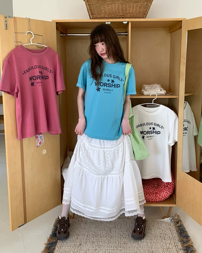 Star Lettering Color T-Shirt BU0245