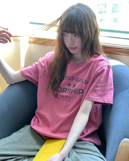 Star Lettering Color T-Shirt BU0245