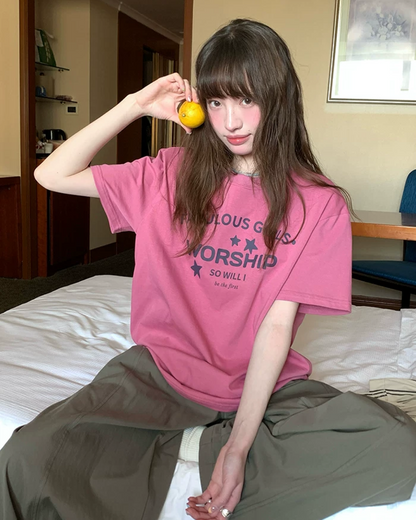 Star Lettering Color T-Shirt BU0245