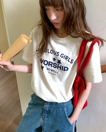 Star Lettering Color T-Shirt BU0245