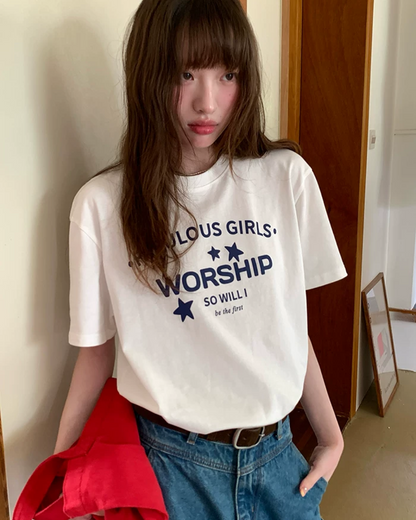 Star Lettering Color T-Shirt BU0245