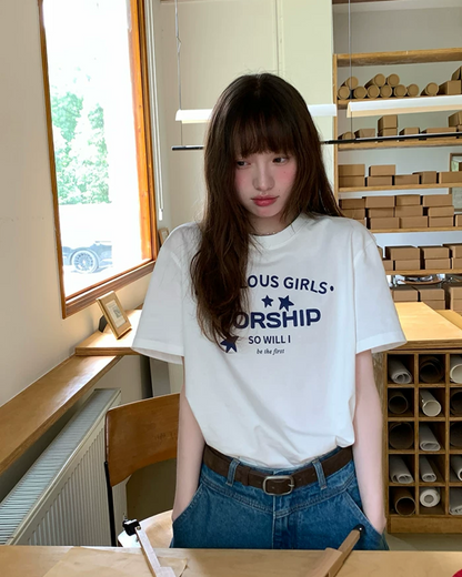 Star Lettering Color T-Shirt BU0245