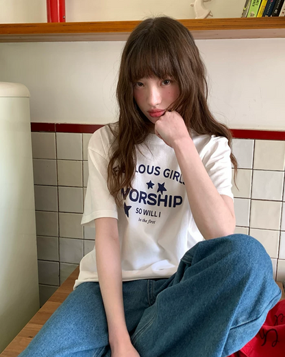 Star Lettering Color T-Shirt BU0245