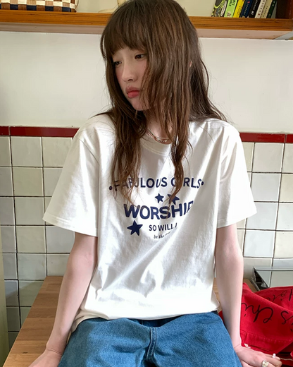 Star Lettering Color T-Shirt BU0245
