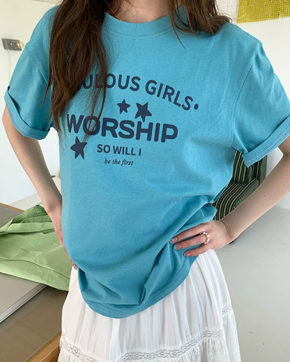 Star Lettering Color T-Shirt BU0245