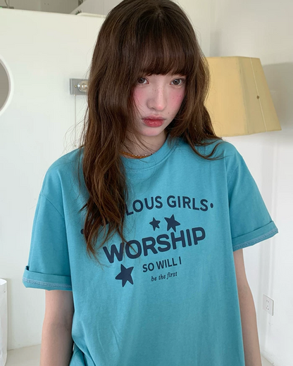 Star Lettering Color T-Shirt BU0245