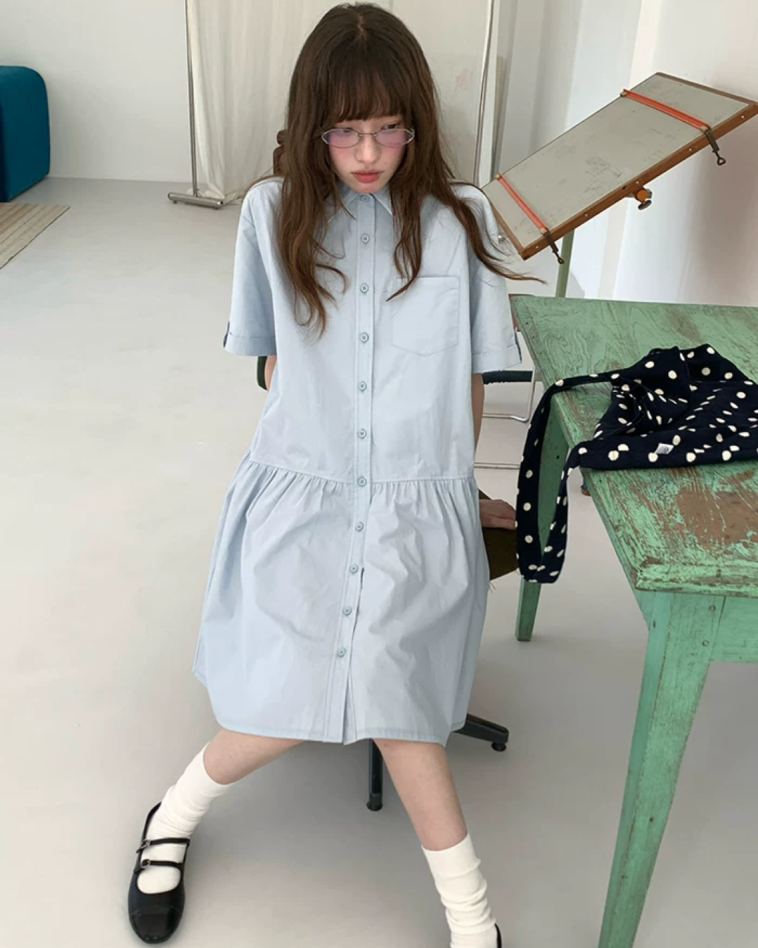 Half Sleeve Shirt Dress BU0246