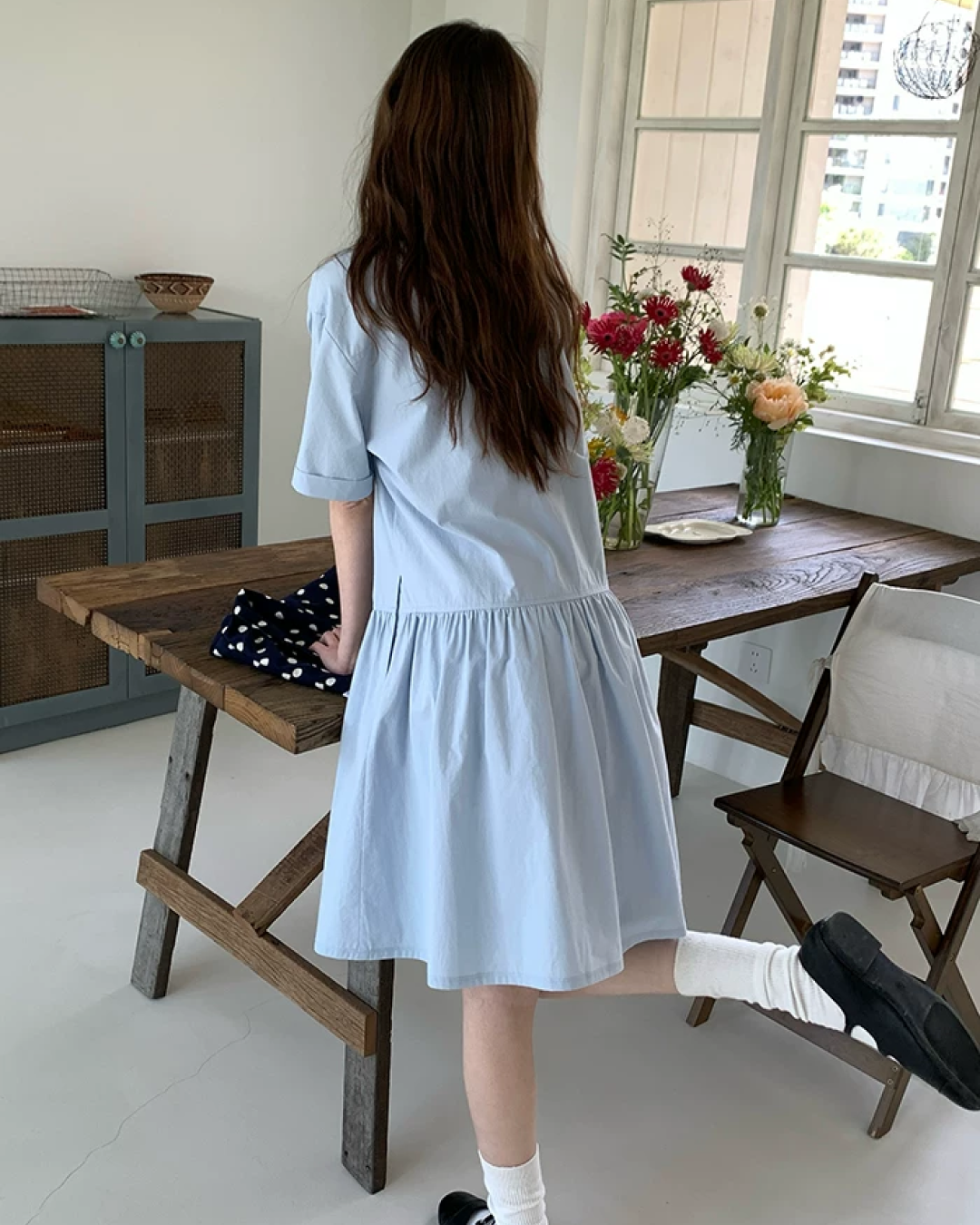 Half Sleeve Shirt Dress BU0246