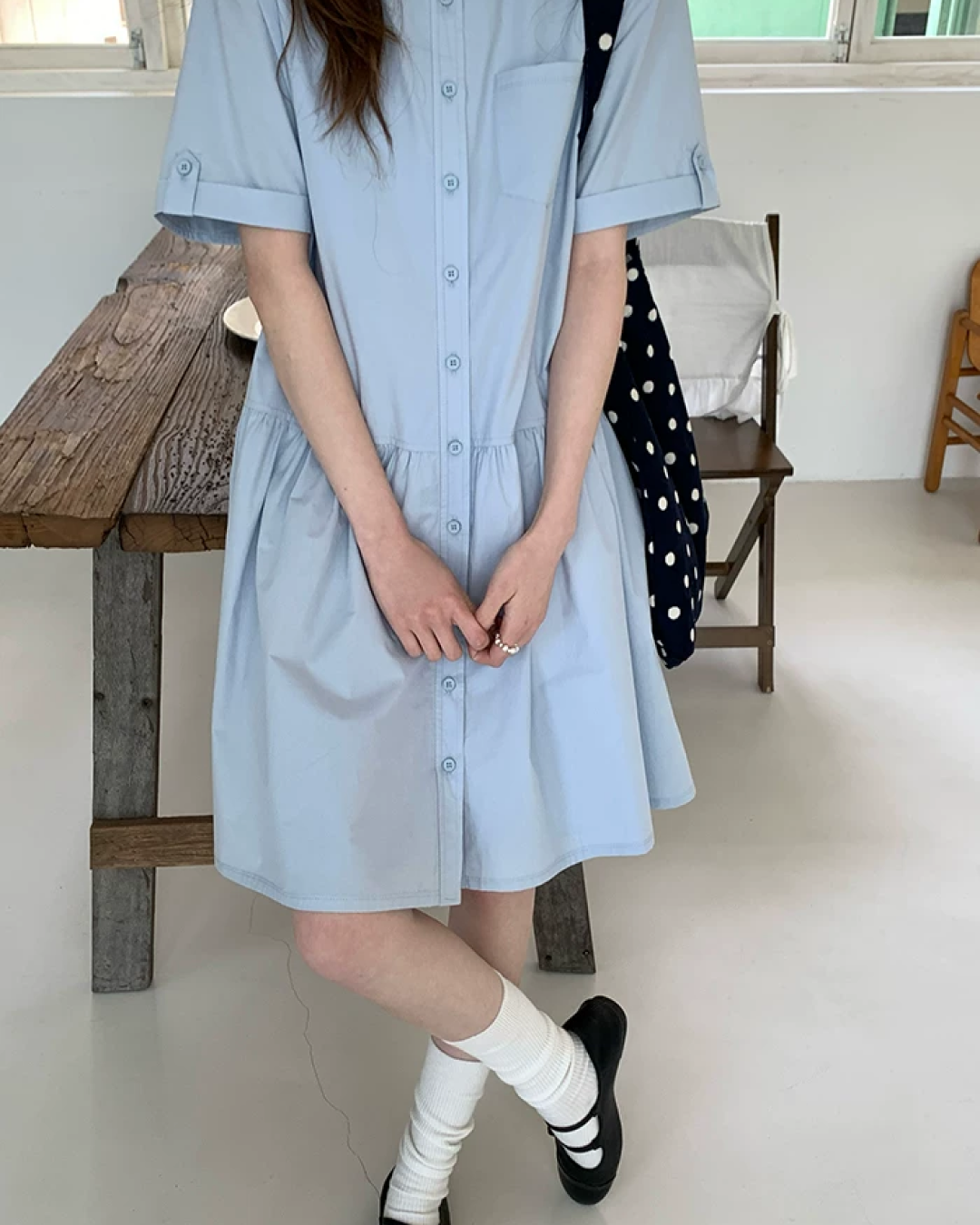 Half Sleeve Shirt Dress BU0246