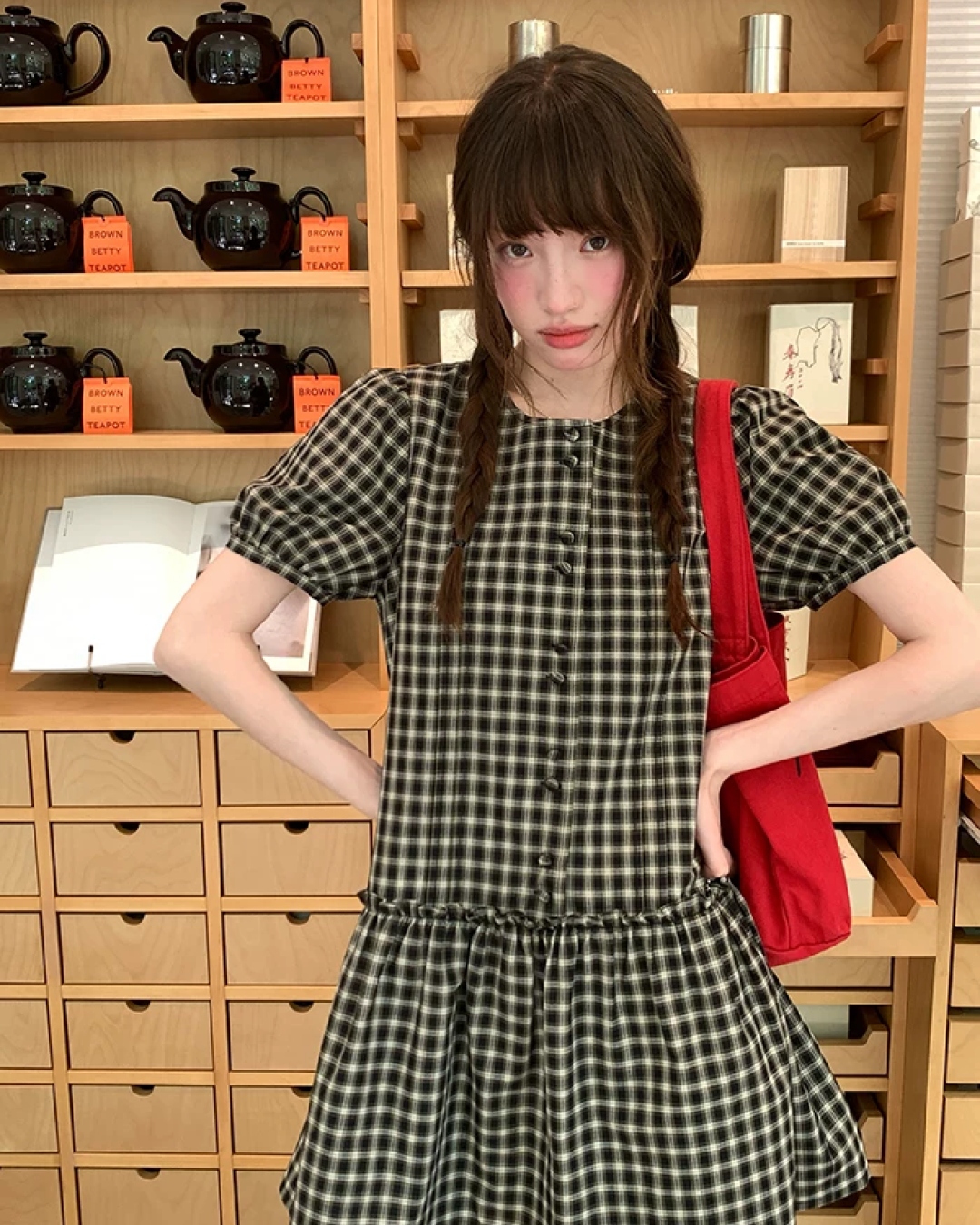 Puff Sleeve Short Dress BU0248
