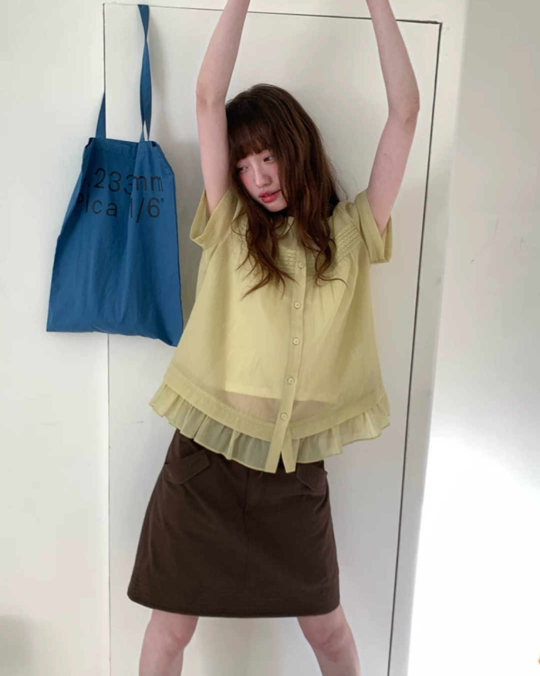 Short Sleeve Sheer Shirt Dress BU0249