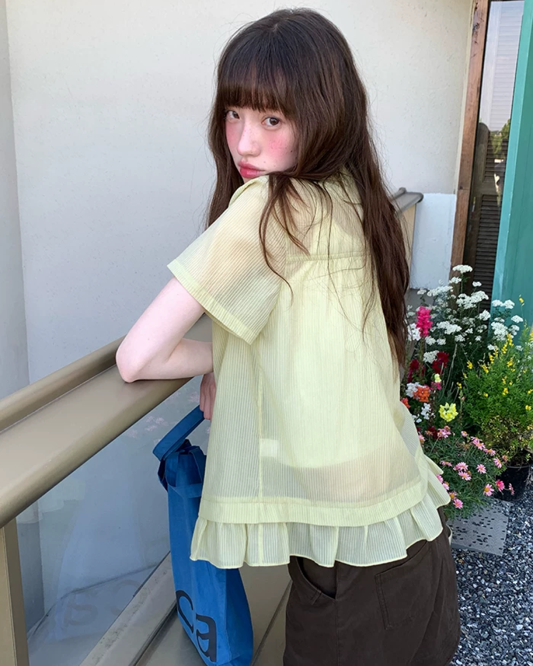 Short Sleeve Sheer Shirt Dress BU0249