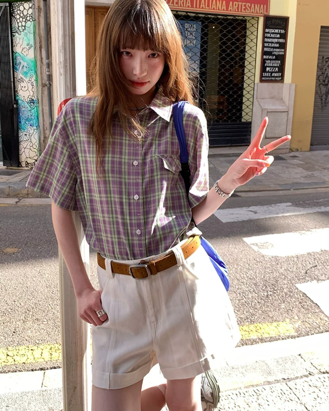 Short Sleeve Plaid Shirt BU0250