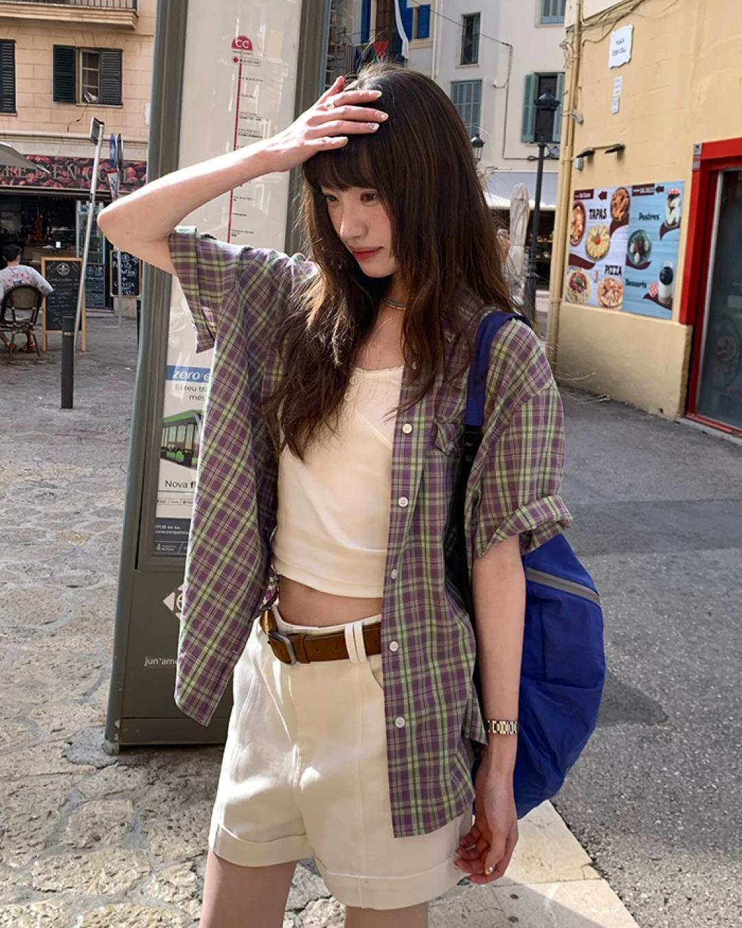 Short Sleeve Plaid Shirt BU0250