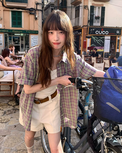 Short Sleeve Plaid Shirt BU0250
