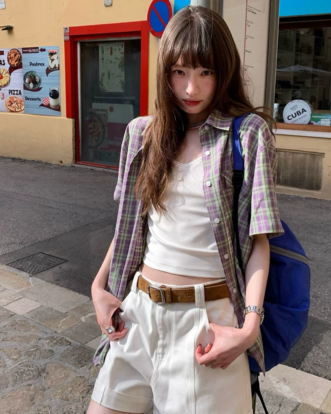 Short Sleeve Plaid Shirt BU0250