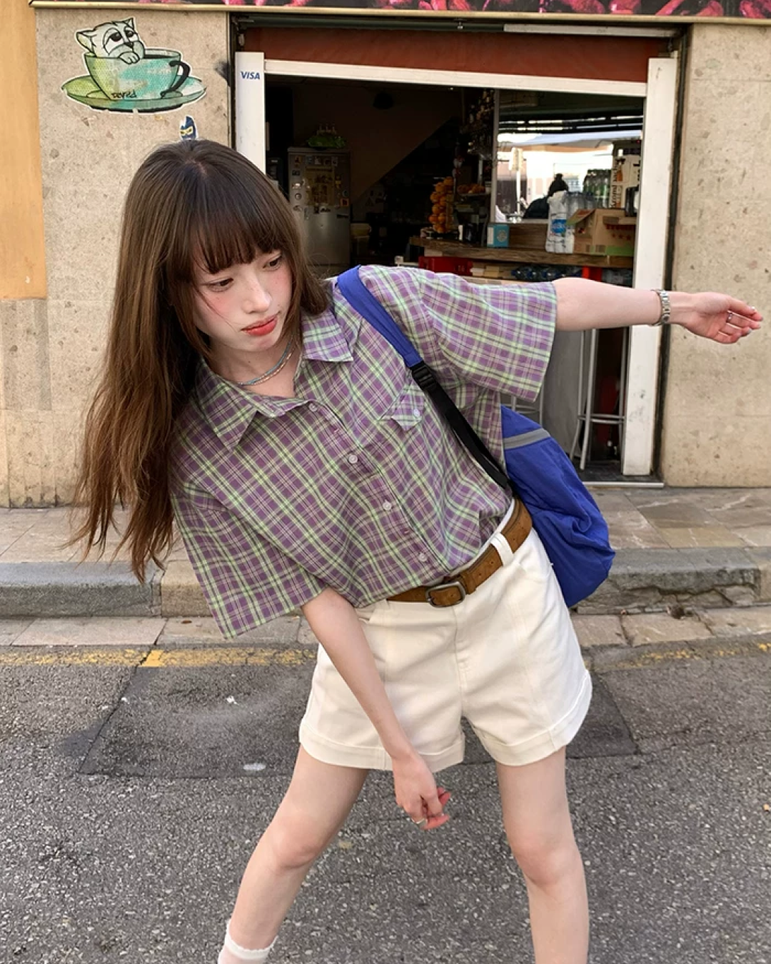 Short Sleeve Plaid Shirt BU0250