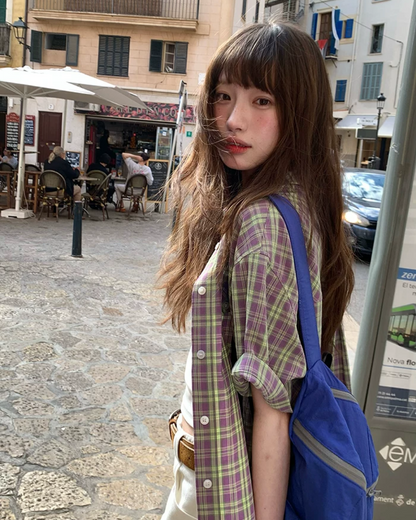 Short Sleeve Plaid Shirt BU0250