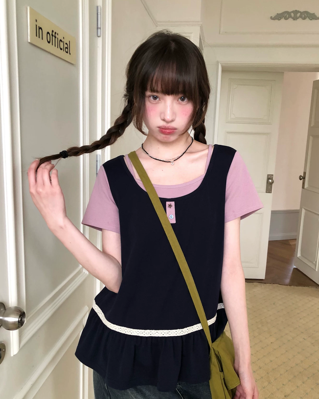 レイヤーチェストボタンTシャツ BU0254