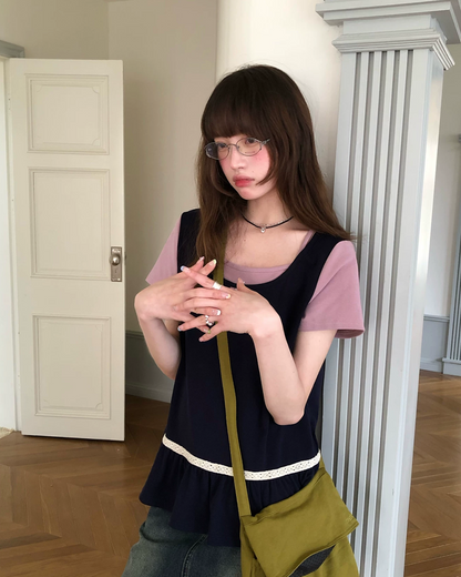 レイヤーチェストボタンTシャツ BU0254