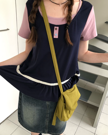 レイヤーチェストボタンTシャツ BU0254