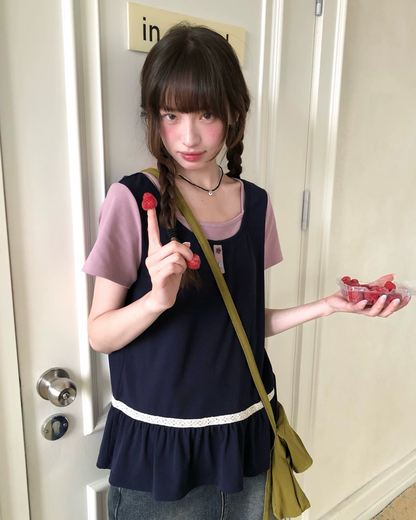 レイヤーチェストボタンTシャツ BU0254
