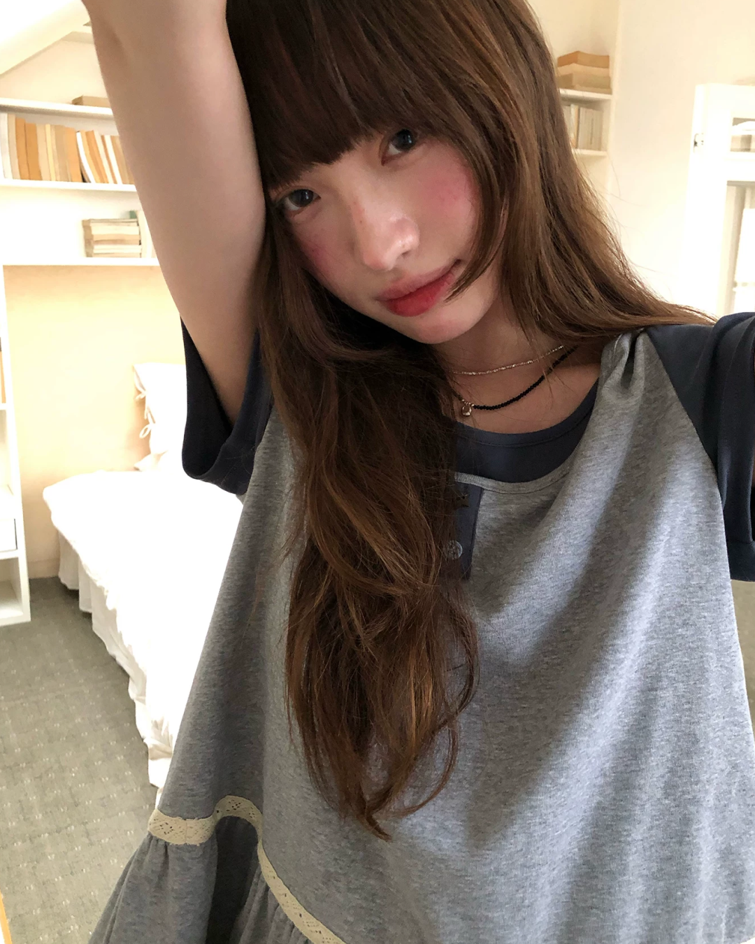 レイヤーチェストボタンTシャツ BU0254