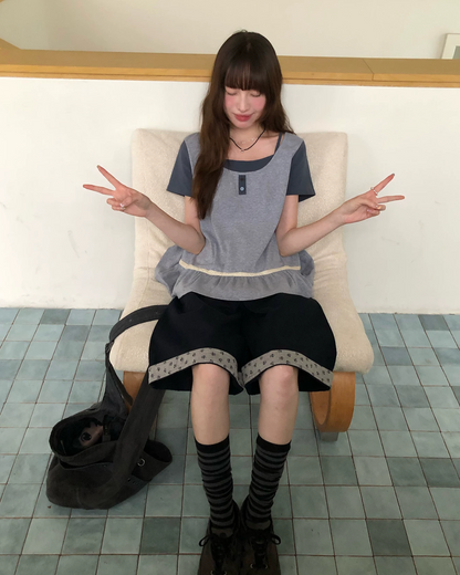 レイヤーチェストボタンTシャツ BU0254