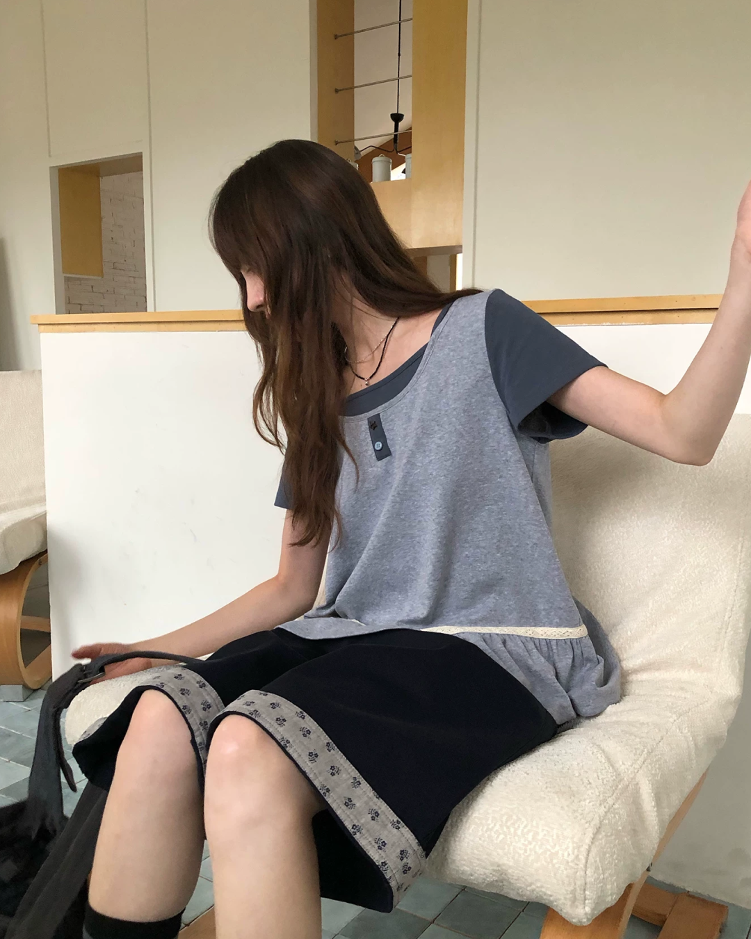 レイヤーチェストボタンTシャツ BU0254