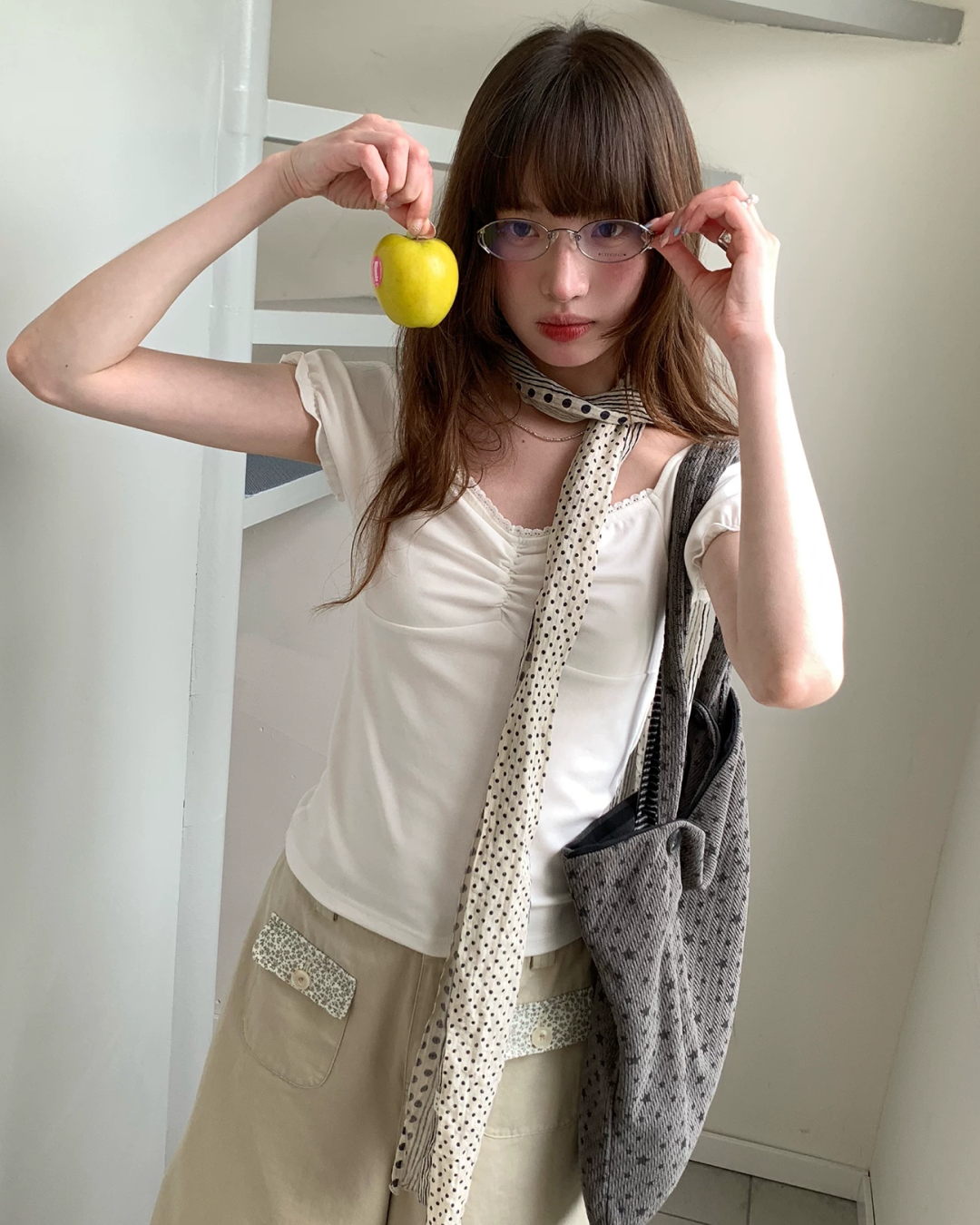 カラーパフスリーブTシャツ BU0255