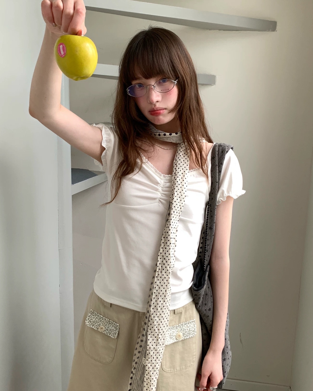 カラーパフスリーブTシャツ BU0255