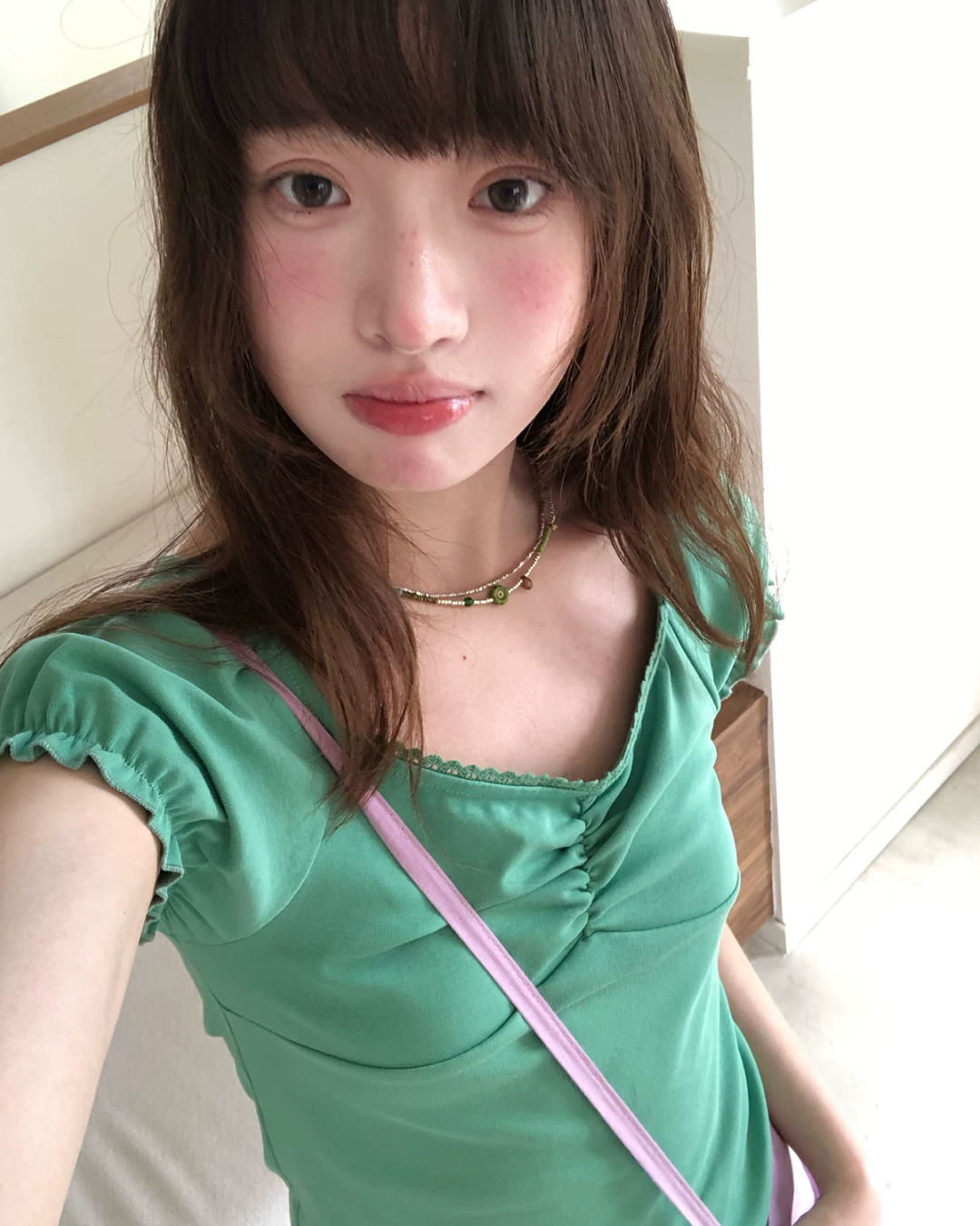 カラーパフスリーブTシャツ BU0255