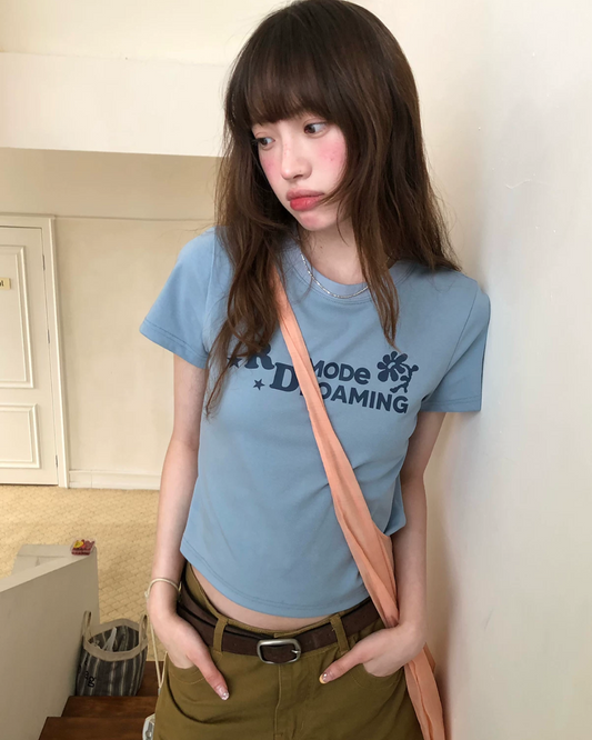 ショートチェストデザインTシャツ BU0256